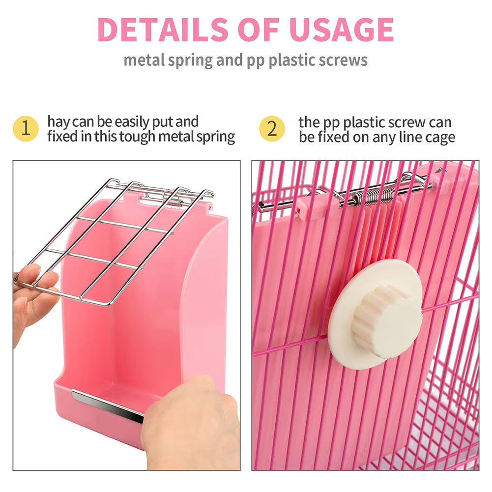 Galvanized Metal Rabbit Guinea Pig Chinchilla Feeder Less Wasted Pet Feeding Rack Manager Easy to Install Кормушка Для Сена