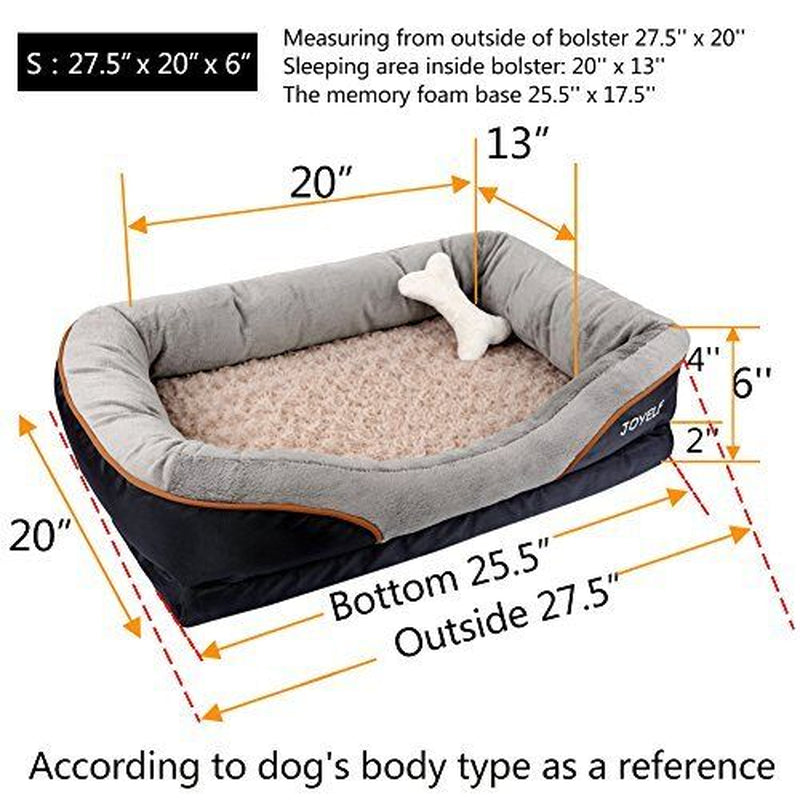 Joyelf Memory Foam Base Dog Bed Small Orthopedic Sofa Removable Washab Gift Bone