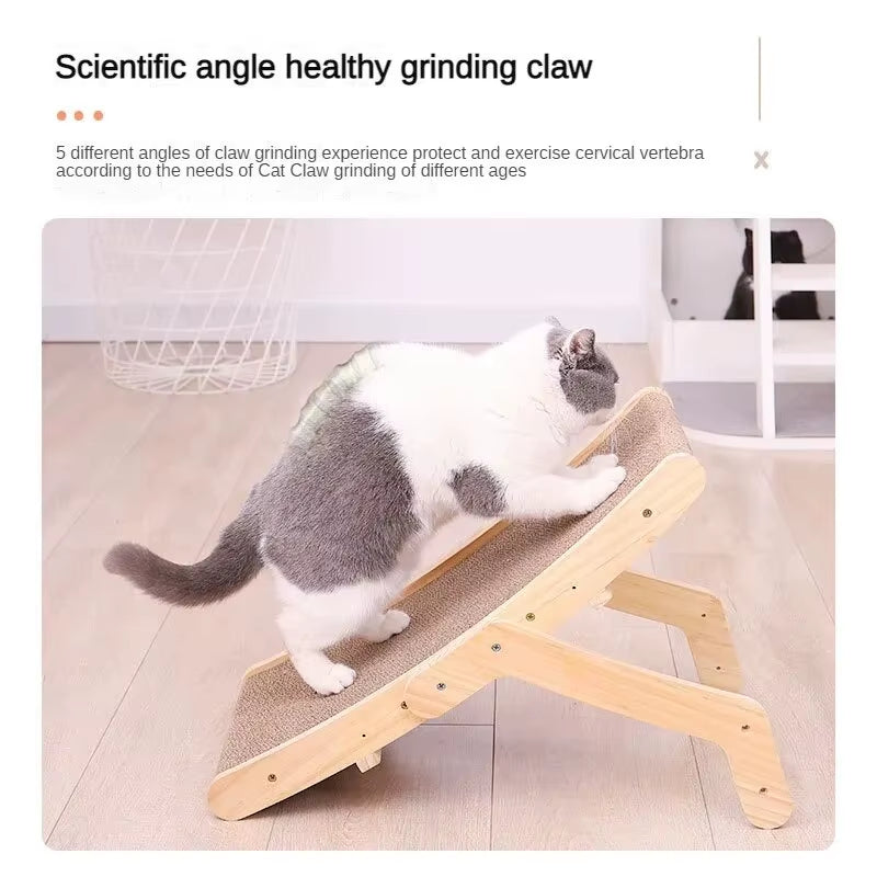 Wooden Cat Scratcher Scraper Detachable Lounge Bed 3 in 1 Scratching Post for Cats Training Grinding Claw Toys Cat Scratch Board