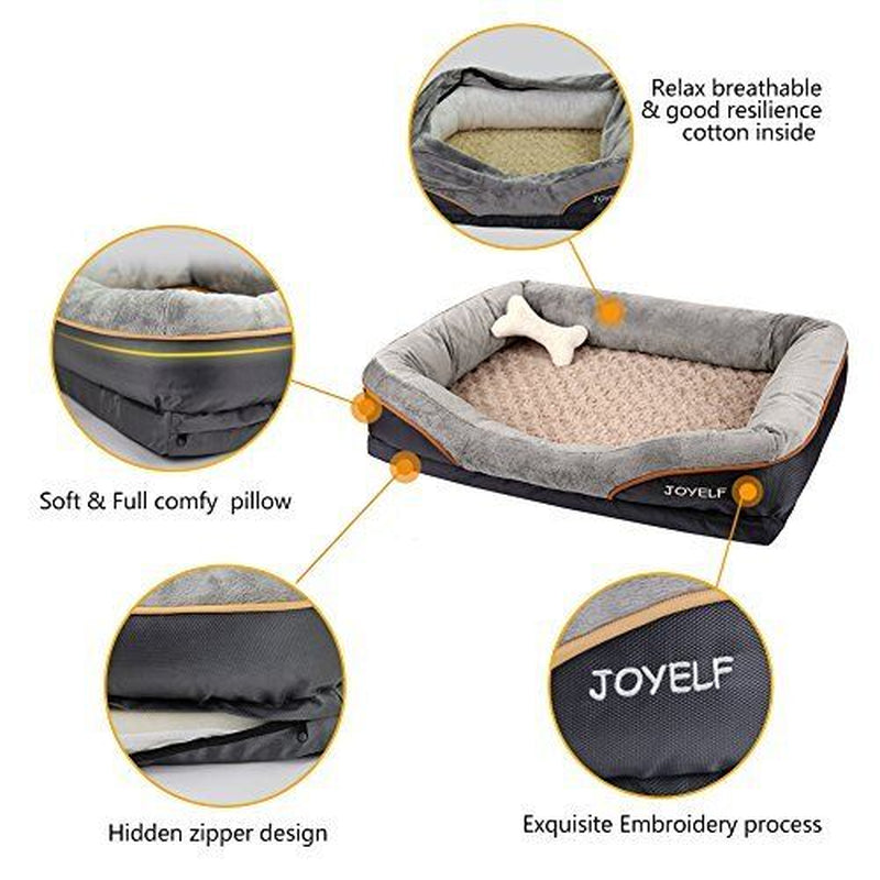 Joyelf Memory Foam Base Dog Bed Small Orthopedic Sofa Removable Washab Gift Bone