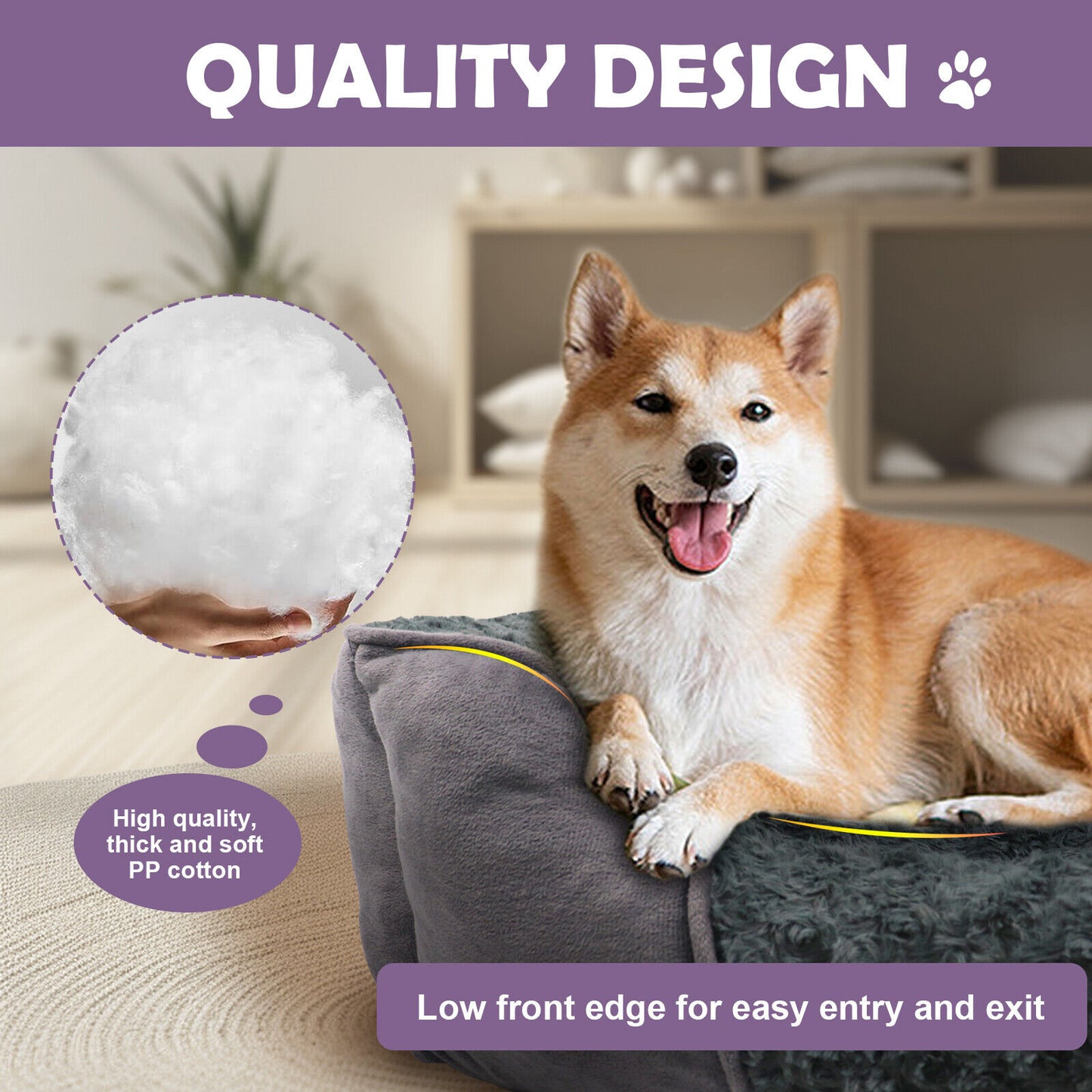 Pet Cat Dog Bed Cat Beds Soft Washable Puppy Cushion Warm Pet Basket M L
