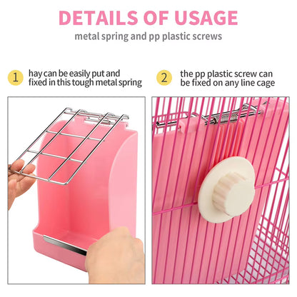 Galvanized Metal Rabbit Guinea Pig Chinchilla Feeder Less Wasted Pet Feeding Rack Manager Easy to Install Кормушка Для Сена