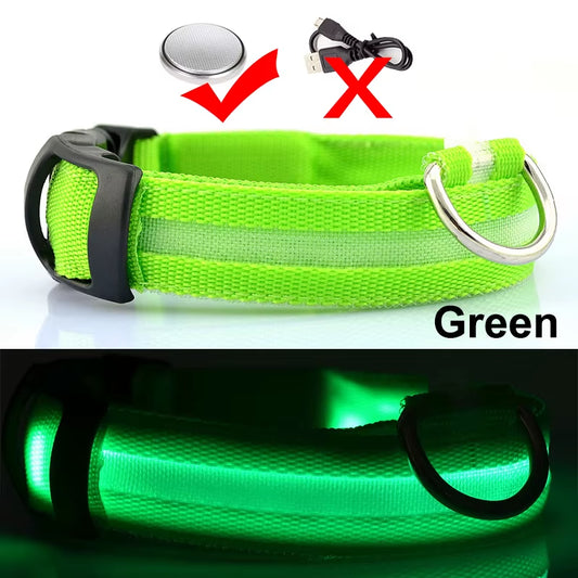 Usb Charging Led Dog Collar Safety Led Luminous Dog Pet Light up Collar Night Nylon Necklace Glowing Leads for Dogs Night Safety