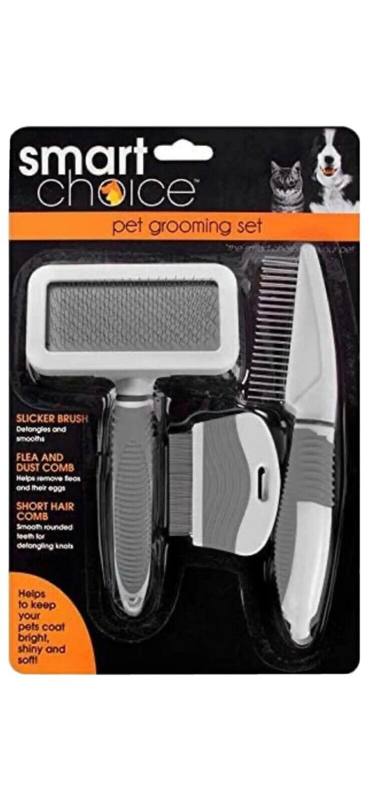 Pet Grooming Set for Cat Dog, Grooming Slicker Brush and Comb Set