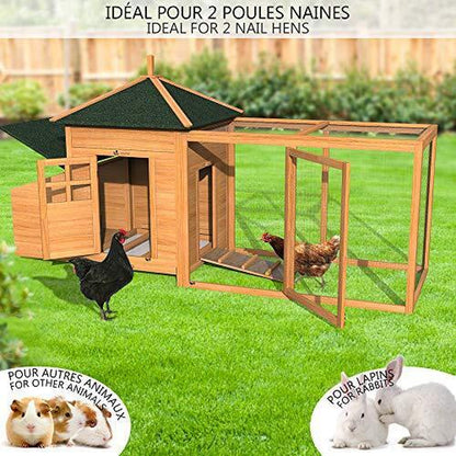 VOUNOT 4401916641303 Small Chicken House Wood Poultry 190 Cm Cm Cm