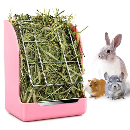 Galvanized Metal Rabbit Guinea Pig Chinchilla Feeder Less Wasted Pet Feeding Rack Manager Easy to Install Кормушка Для Сена