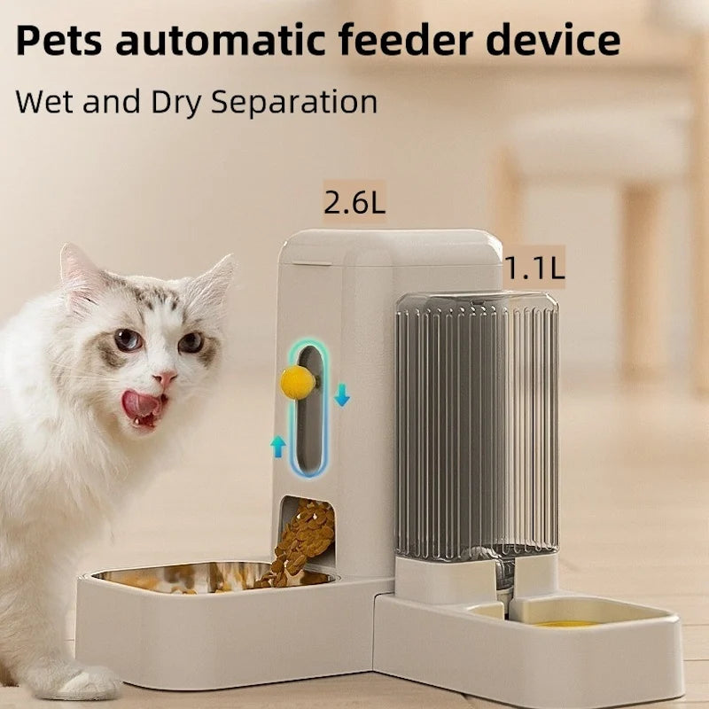 Feeding and Watering Supplies for Cat Water Dispenser Multiple Cats Automatic Feeder Dog Bowl Large Capacity Cat Accessories Pet