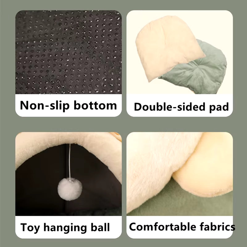 Pet Cat'S Bed Warm Cat House Soft Plush round Bedstent Carrier Dogs and Cats Basket Pillow Cave Mat Pet Accessories for Supplies