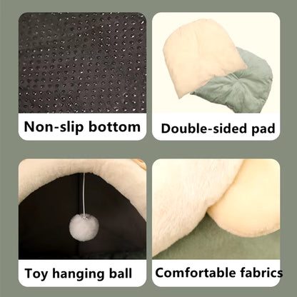 Pet Cat'S Bed Warm Cat House Soft Plush round Bedstent Carrier Dogs and Cats Basket Pillow Cave Mat Pet Accessories for Supplies