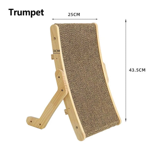 Wooden Cat Scratcher Scraper Detachable Lounge Bed 3 in 1 Scratching Post for Cats Training Grinding Claw Toys Cat Scratch Board