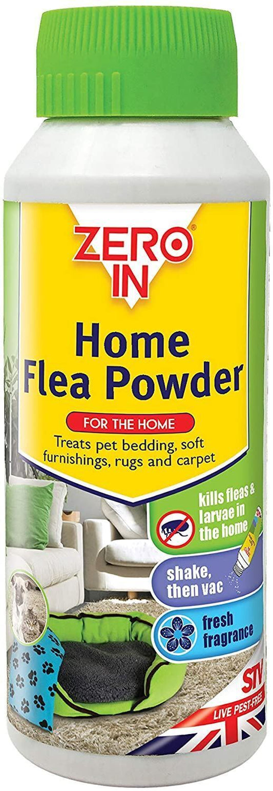 Zero in ZER024 Home Flea Powder Carpet Rugs Treatment Pet Bedding 300Gm Pack
