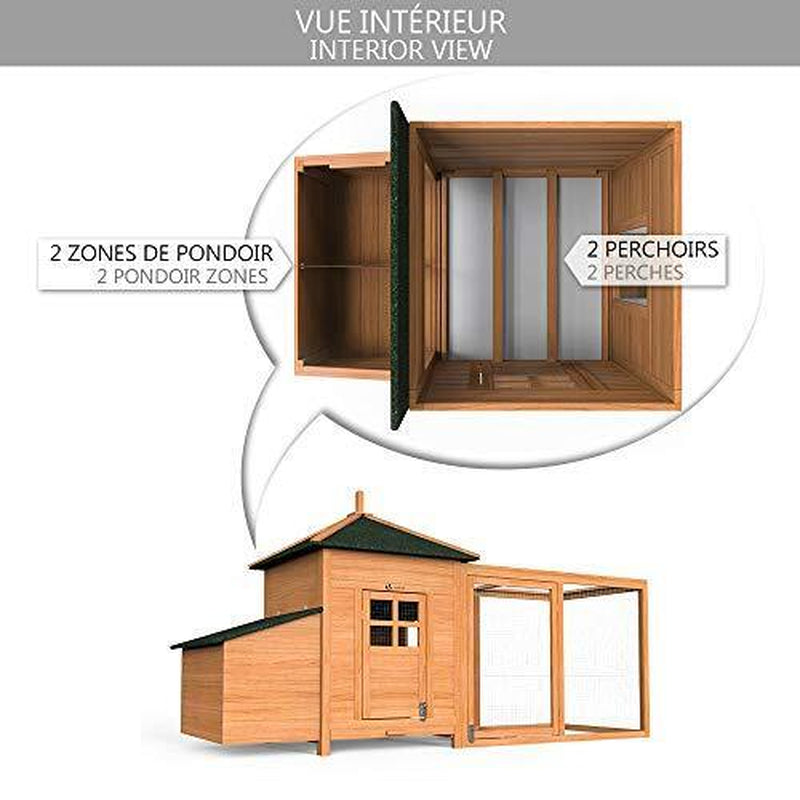 VOUNOT 4401916641303 Small Chicken House Wood Poultry 190 Cm Cm Cm