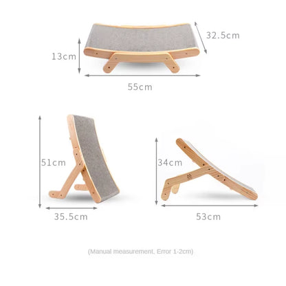 Wooden Cat Scratcher Scraper Detachable Lounge Bed 3 in 1 Scratching Post for Cats Training Grinding Claw Toys Cat Scratch Board